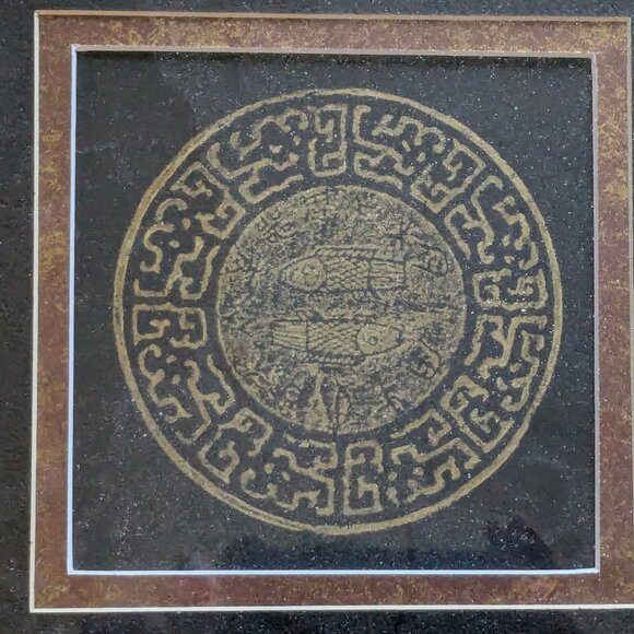 Professionally Handmade and Framed Brass Rubbing of a Antique Chinese Mirror - Picture 3 of 4